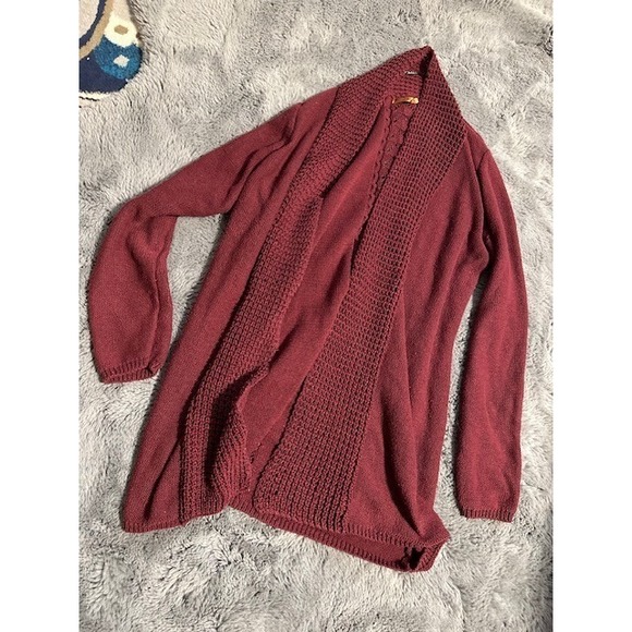 Belldini Sweaters - Belldini Burgundy Long Sleeve Open-Front Cardigan Sweater, Women's Size XL.